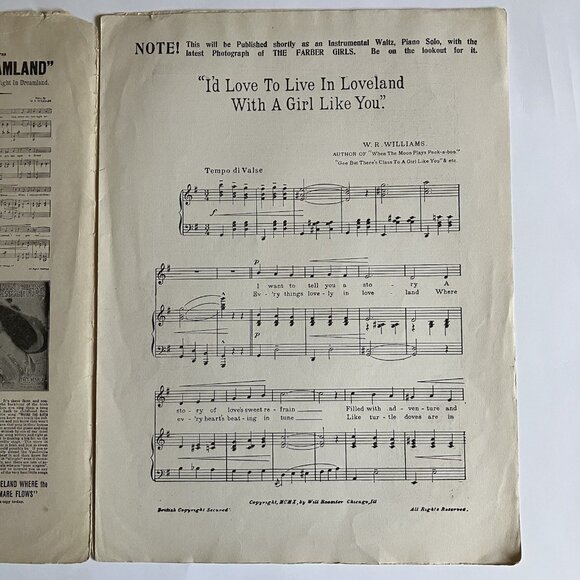 1910s Vintage Sheet Music Huckleberry Finn - If All My Dreams Were Made of Gold - Picture 13 of 16